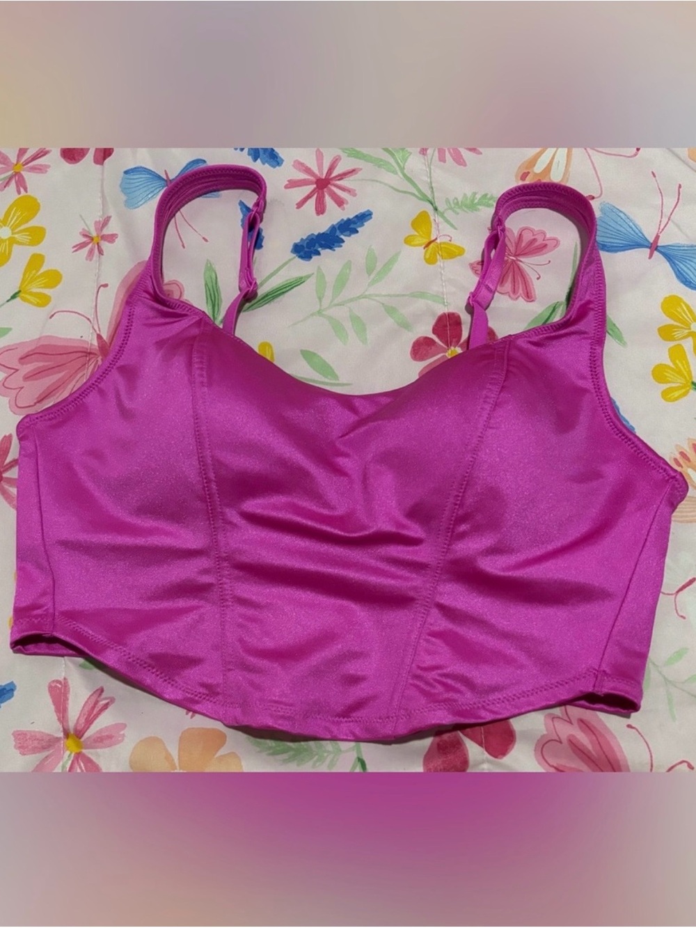 PINK Magenta Longline Corset